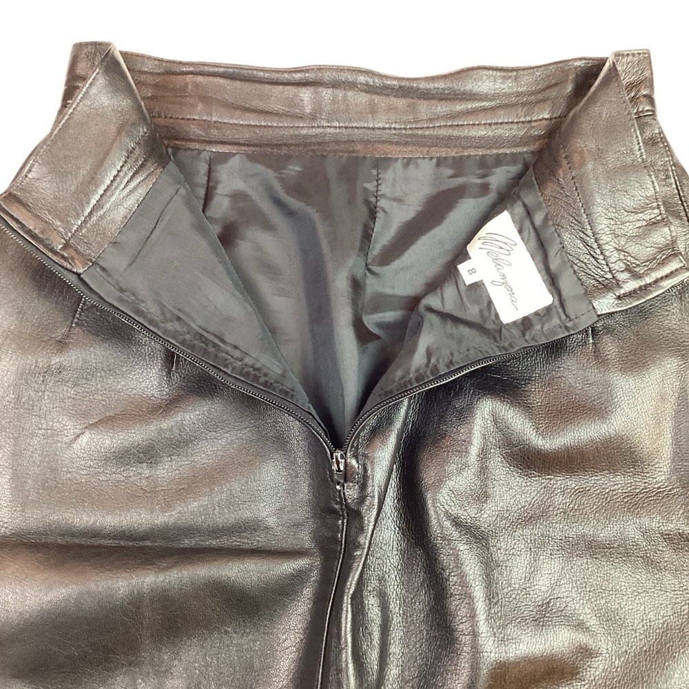Vintage Genuine Leather Melanzona Maxi Skirt Black - Picture 7 of 11